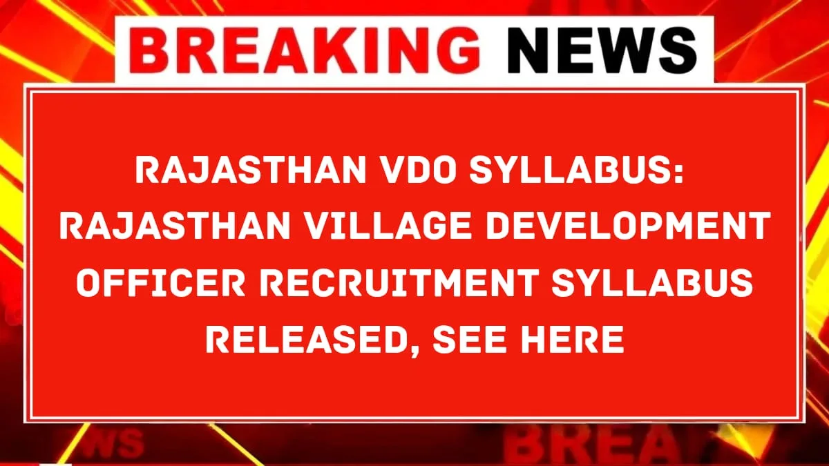 Rajasthan VDO Syllabus